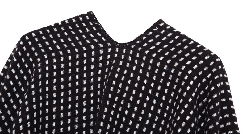 EXCHIC Womenâ€™s Retro Warm Shawls Poncho Cape Floral Printed Open Front Cardigans Sweater (2 Black) - Image 4